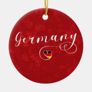 Herz-Deutschland-Feiertags-Dekoration Keramikornament
