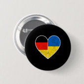 Herz Deutschland Und Ukraine Solidarität Freundsch Button (Vorne & Hinten)