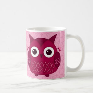 Herz die rosa Eule Kaffeetasse