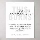 Herz diese Kerzenbrennen im Gedächtniszeichen Poster (Vorne)