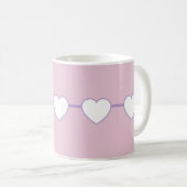 Herz-Doktor rosa und violette Kaffeetasse (VorderseiteRechts)