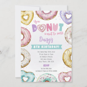 Herz-Donut-Geburtstagseinladung, die Sie nicht ver Einladung