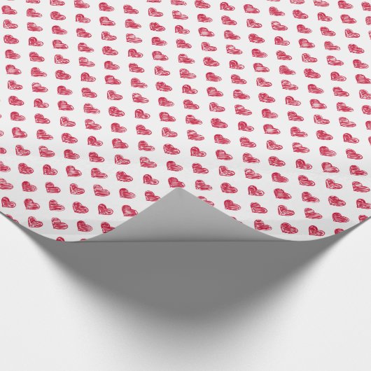 Herz-Doodles-Muster | Valentinstag Geschenkpapier (Ecke)