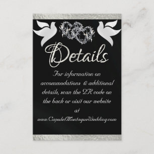 Herz & Dosen, QR-Code - Schwarz/Silber Begleitkarte