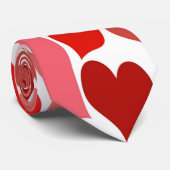 Herz druckt rot und rosa krawatte (Gerollt)