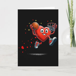 Herz-Dunking Valentinstag Basketball Kinder Karte