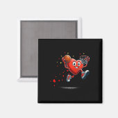 Herz Dunking Valentinstag Basketball Kinder Magnet (Vorderseite/Rückseite)