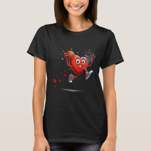 Herz Dunking Valentinstag Basketball Kinder T-Shirt