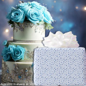 Herz - dunklere Blues auf hellblau - Rollen Geschenkpapier