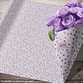 Herz - dunklere Purples on Light Lila - Rolls Geschenkpapier