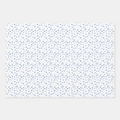 Herz - Dunkles bis helles Blau auf Weiß Geschenkpapier Set (Vorderseite)