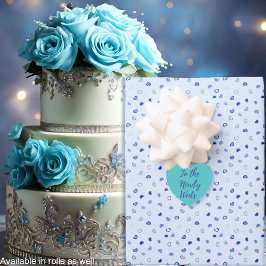 Herz - Dunkles Blau auf hellblau Geschenkpapier Set