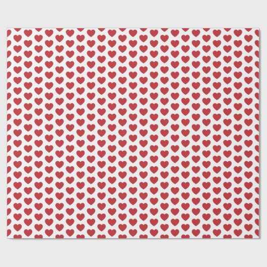 Herz, dunkles Rot auf weißem Umschlagpapier Geschenkpapier (Flach)