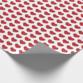 Herz, dunkles Rot auf weißem Umschlagpapier Geschenkpapier (Ecke)