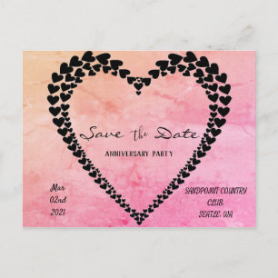 Herz durch Herzen Rosa Wasserfarbe Postkarte