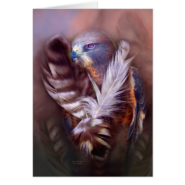 Herz einer Falke-Kunst-Karte (Vorne)