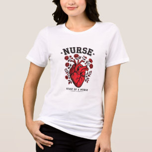 Herz einer Krankenschwester mit Blumen Tri-Blend Shirt
