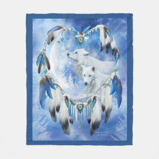 Herz einer Kunst-Fleece-Decke des Wolf-4 Fleecedecke