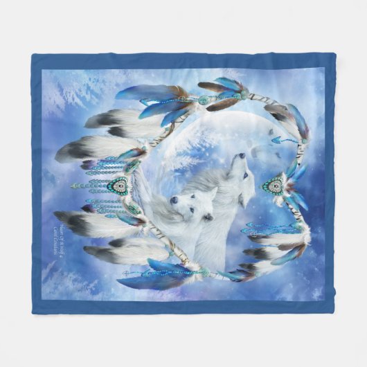 Herz einer Kunst-Fleece-Decke des Wolf-4 Fleecedecke (Vorderseite (Horizontal))