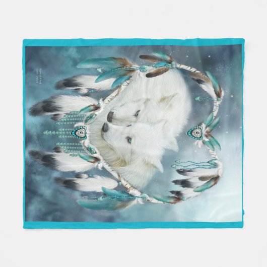 Herz einer Wolf-Kunst-Fleece-Decke Fleecedecke (Vorderseite (Horizontal))