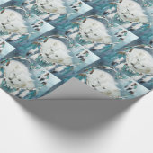 Herz einer Wolf-Kunst-Geschenk-Verpackung Geschenkpapier (Ecke)