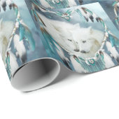 Herz einer Wolf-Kunst-Geschenk-Verpackung Geschenkpapier (Rolleneckpunkt)