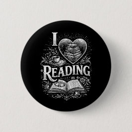 Herz eines Buchliebhabers Button