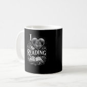 Herz eines Buchliebhabers Kaffeetasse (Vorderseite Links)