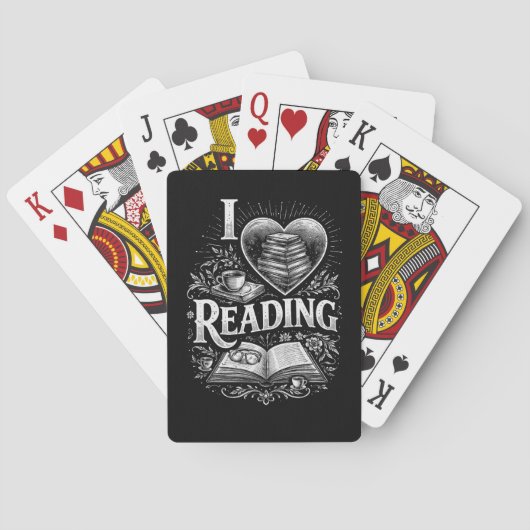 Herz eines Buchliebhabers Spielkarten (Rückseite)