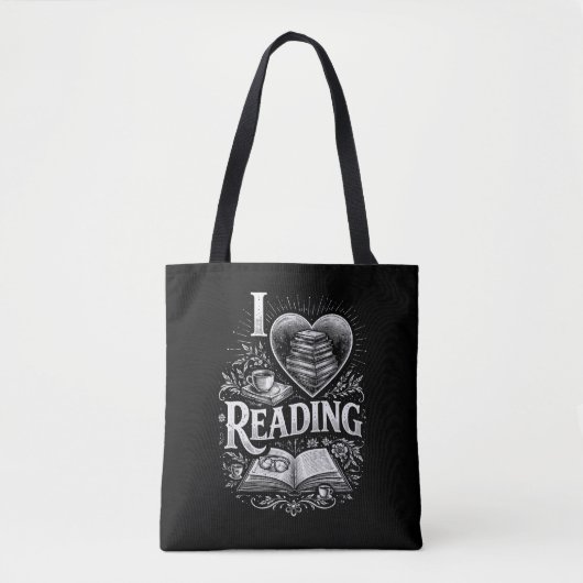 Herz eines Buchliebhabers Tasche (Vorderseite)