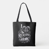 Herz eines Buchliebhabers Tasche (Rückseite)