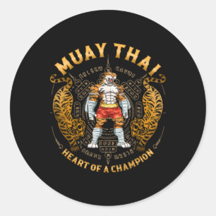 Herz eines Champions - Kickboxen und Muay Thai Tra Runder Aufkleber