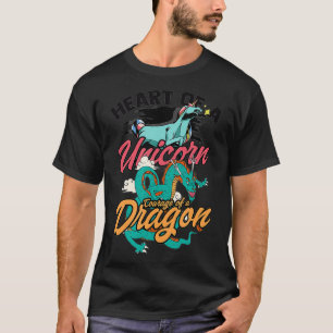 Herz eines Einhornkurses durch einen Drachen Sarca T-Shirt