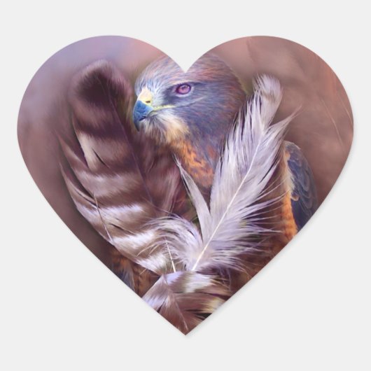 Herz eines Hawk Art Sticker (Vorderseite)