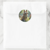 Herz eines Hundes - Runder Aufkleber (Tasche)