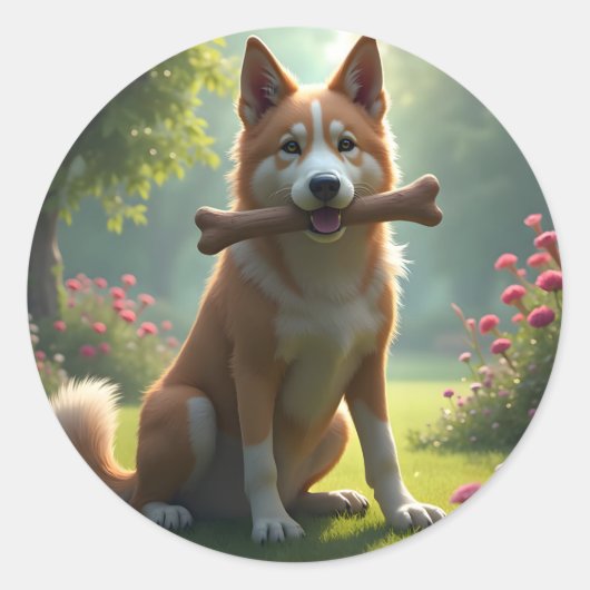 Herz eines Hundes - Runder Aufkleber (Vorderseite)