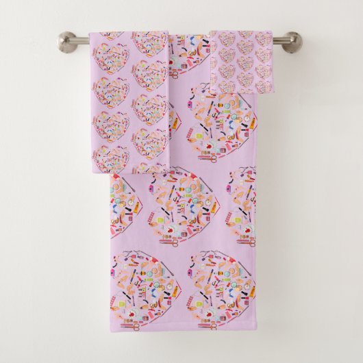 Herz eines Manikürs für Nageltechniker Badhandtuch Set (Insitu)