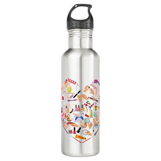 Herz eines Manikürs für Nageltechniker Edelstahlflasche (Vorderseite)