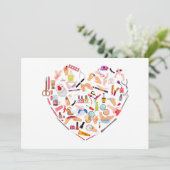 Herz eines Manikürs für Nageltechniker Feiertagskarte (Stehend Vorderseite)