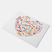 Herz eines Manikürs für Nageltechniker Fußmatte (Schrägansicht)