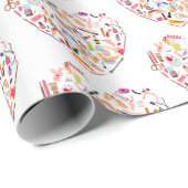 Herz eines Manikürs für Nageltechniker Geschenkpapier (Rolleneckpunkt)