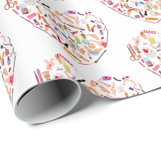 Herz eines Manikürs für Nageltechniker Geschenkpapier (Rolleneckpunkt)