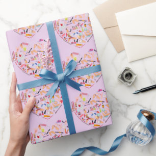 Herz eines Manikürs für Nageltechniker Geschenkpapier