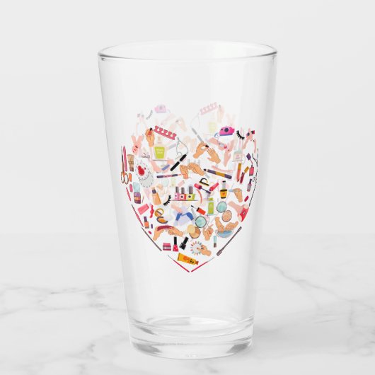 Herz eines Manikürs für Nageltechniker Glas (Rückseite)