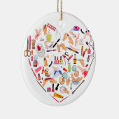 Herz eines Manikürs für Nageltechniker Keramik Ornament (Rechts)