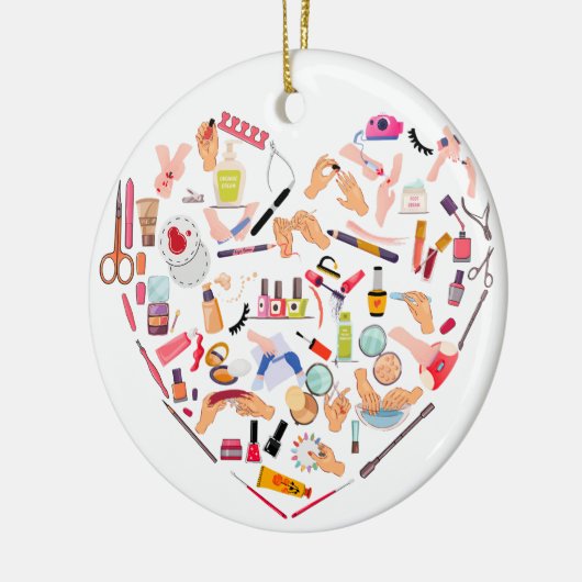 Herz eines Manikürs für Nageltechniker Keramik Ornament (Links)