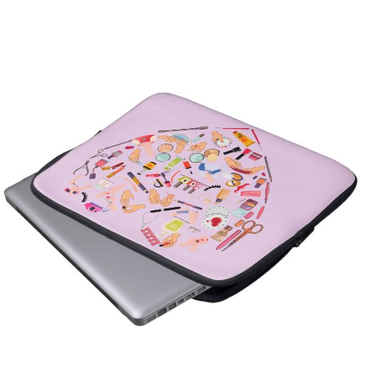 Herz eines Manikürs für Nageltechniker Laptopschutzhülle (Vorne Knopf)