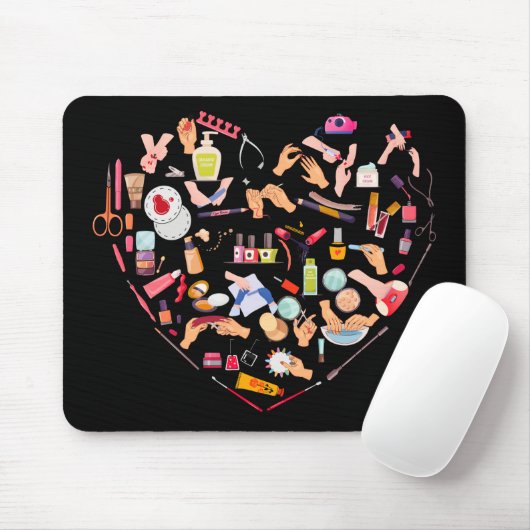 Herz eines Manikürs für Nageltechniker Mousepad (Mit Mouse)
