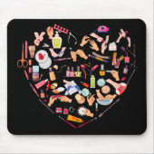 Herz eines Manikürs für Nageltechniker Mousepad (Vorne)