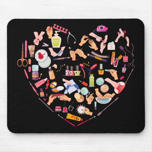 Herz eines Manikürs für Nageltechniker Mousepad (Vorne)